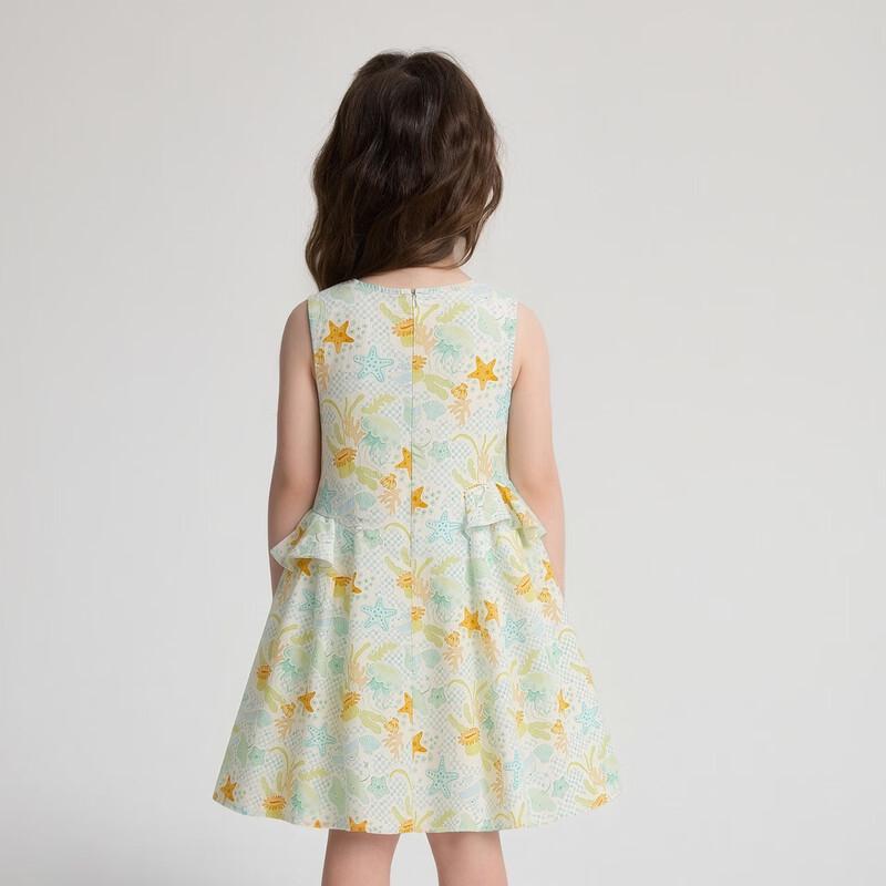 Deesha Girls' Sweet Floral A-line Sleeveless Cotton Dress
