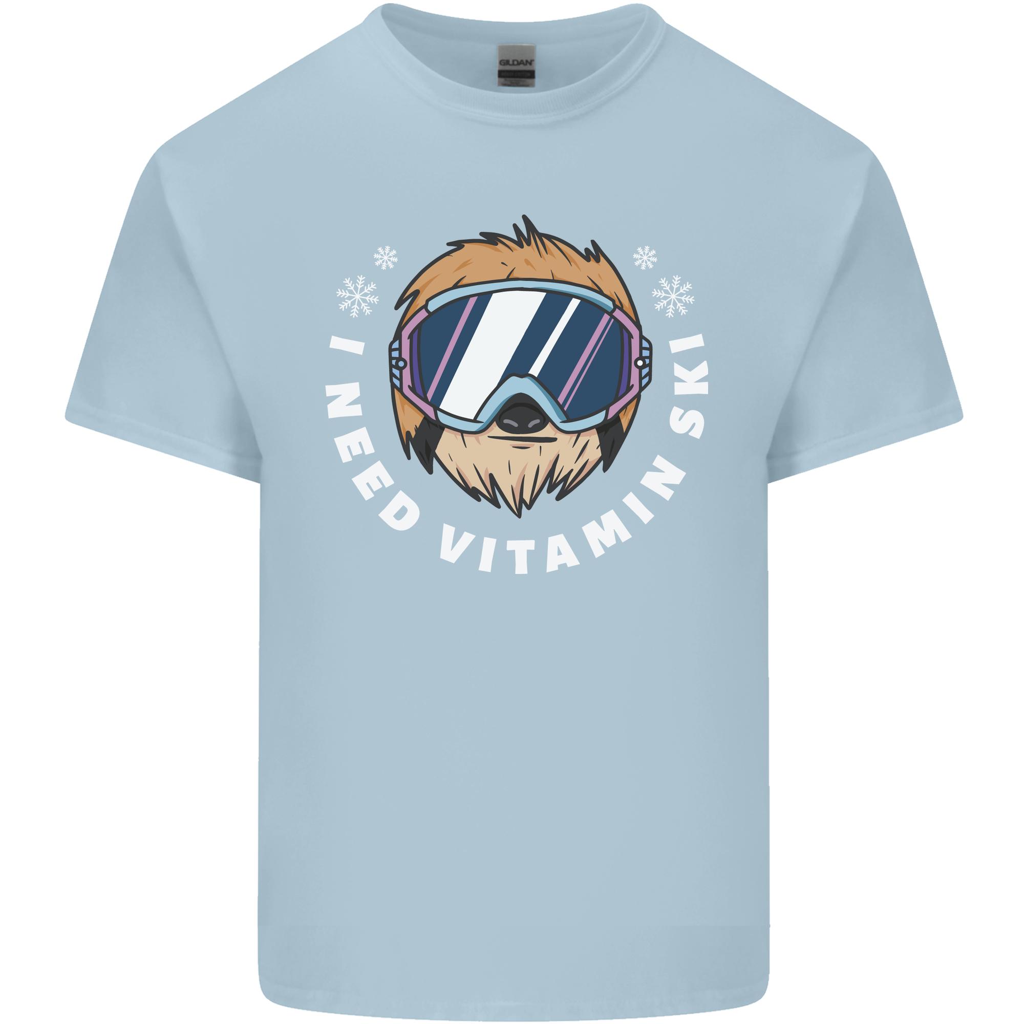 Vitamin Ski Funny Skiing Sloth Winter Sport Unisexs Light Cotton TShirt S