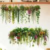 Pegatinas de Pared de Enredaderas Colgantes Plantas Verdes Hojas Pegatina de Pared Extraíble Pelar y Pegar Murales Artísticos de PVC para Sala de Estar Dormitorio Aula Cocina