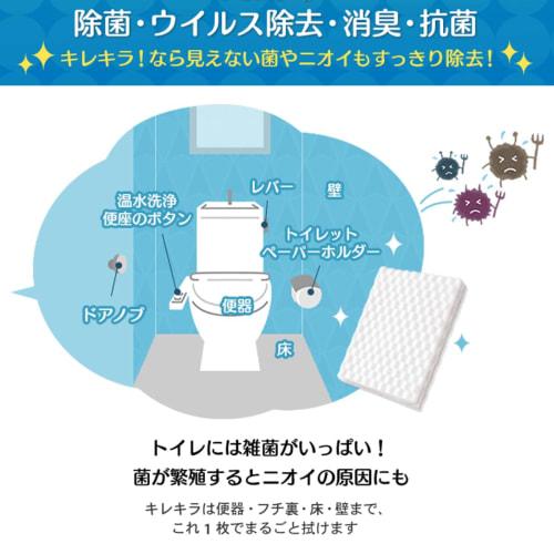 [.co.jp Exclusive] Elleair Kirekira! Toilet Cleaner Refill, Clean Floral Scent, 60 Sheets (20 Sheets x 3 Packs), Thorough Cleaning in One Sheet [Bulk