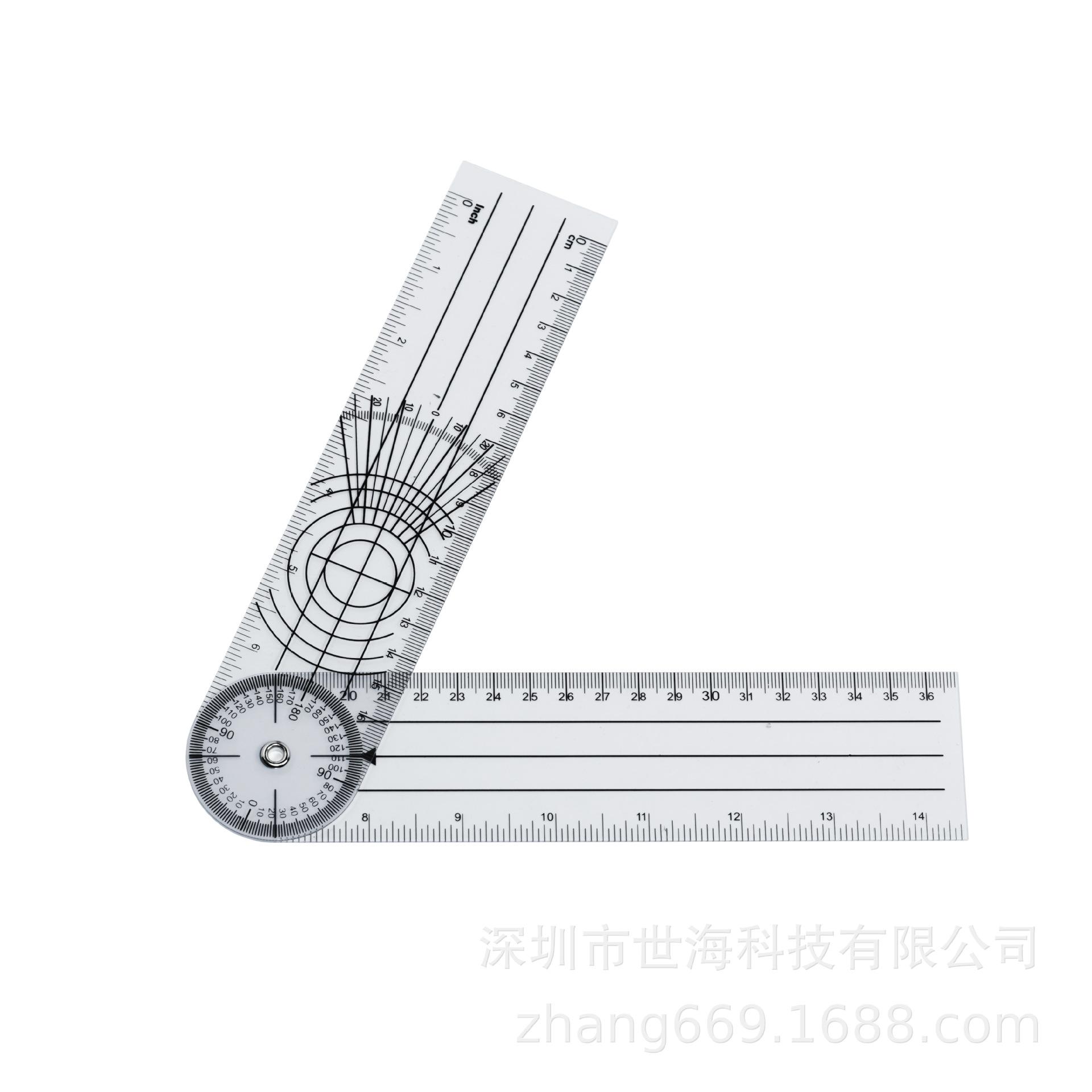 Transparent PVC Goniometer 6812: Orthopedic Protractor & Joint Measuring Ruler