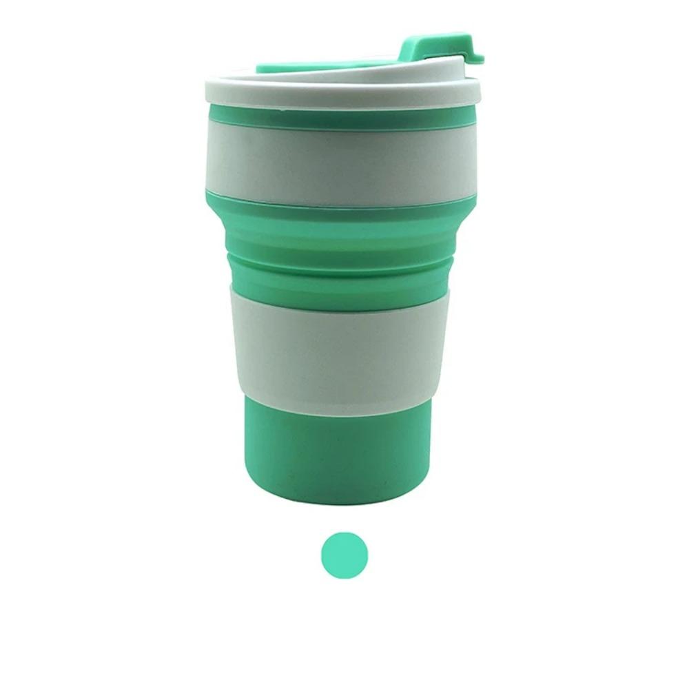 350ml Silicone Multifunctional High Temperature And Scald Portable Folding Water Cup Resistant  With Lid