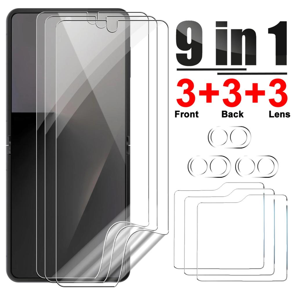 Tempered Glass Screen Protectors for Samsung Galaxy Z Flip 7 6 5 Soft Hydrogel Film Anti-scratch Lens Cover for Samsung Z Flip 7