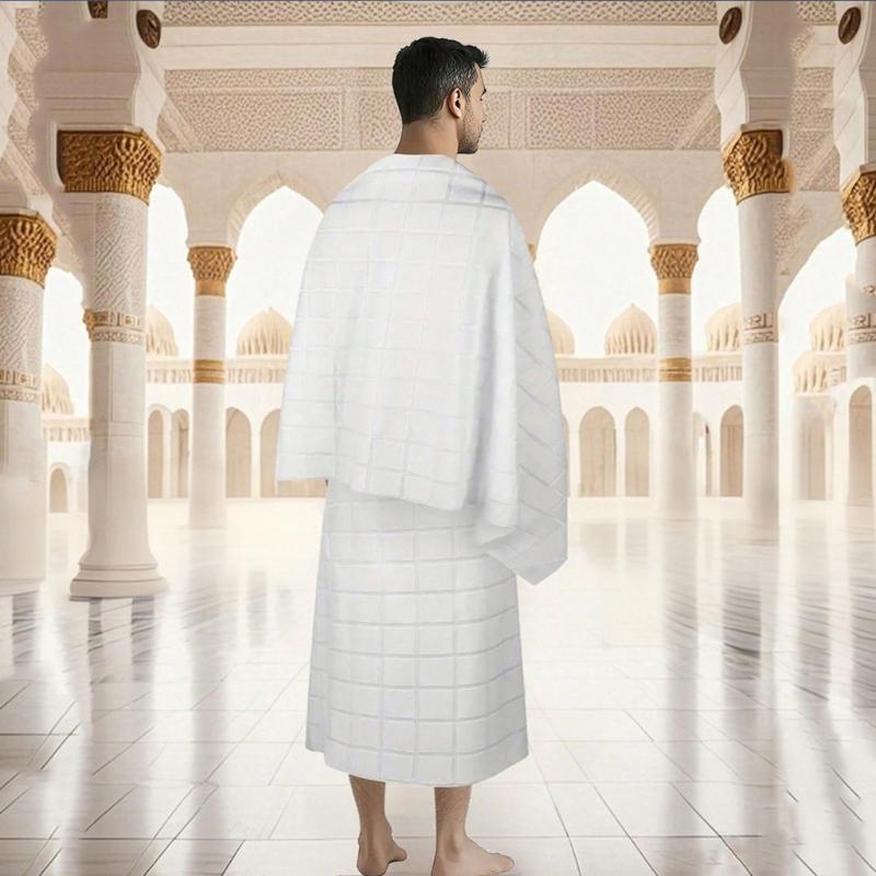 Ihram Handtuch Set Ahram Ehram für Hajj und Umrah Essentials Islamische Kleidung für Männer 110×210 cm (43×82,68 Zoll) Ihram für mich