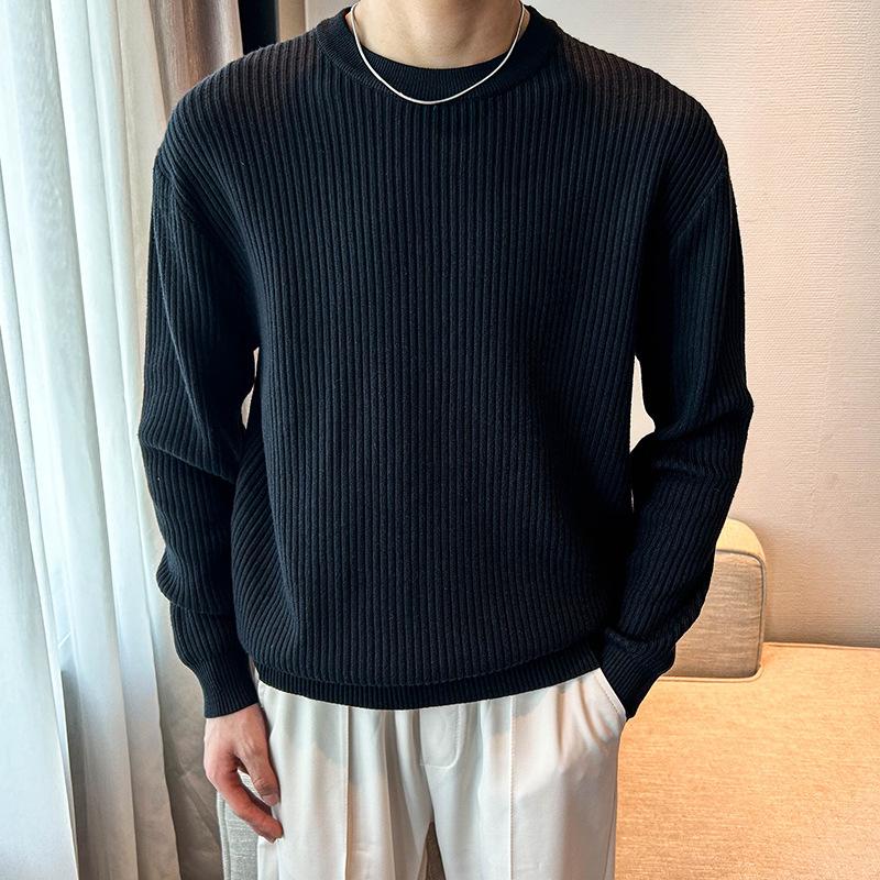 Men S High Neck Solid Knit Sweater Long Sleeve Suit Inner Wear Business Base Layer