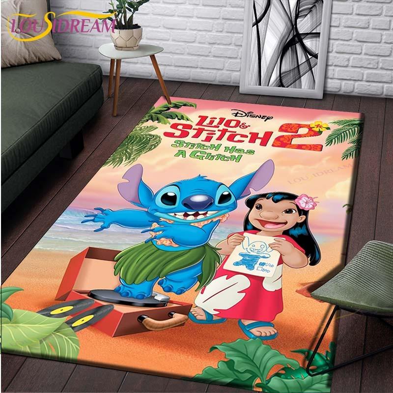Anime Stitch Pattern Carpets Living Room Anti-Skid Area Rug Kids Bedroom Mats Yoga Mat Large Carpet Decor