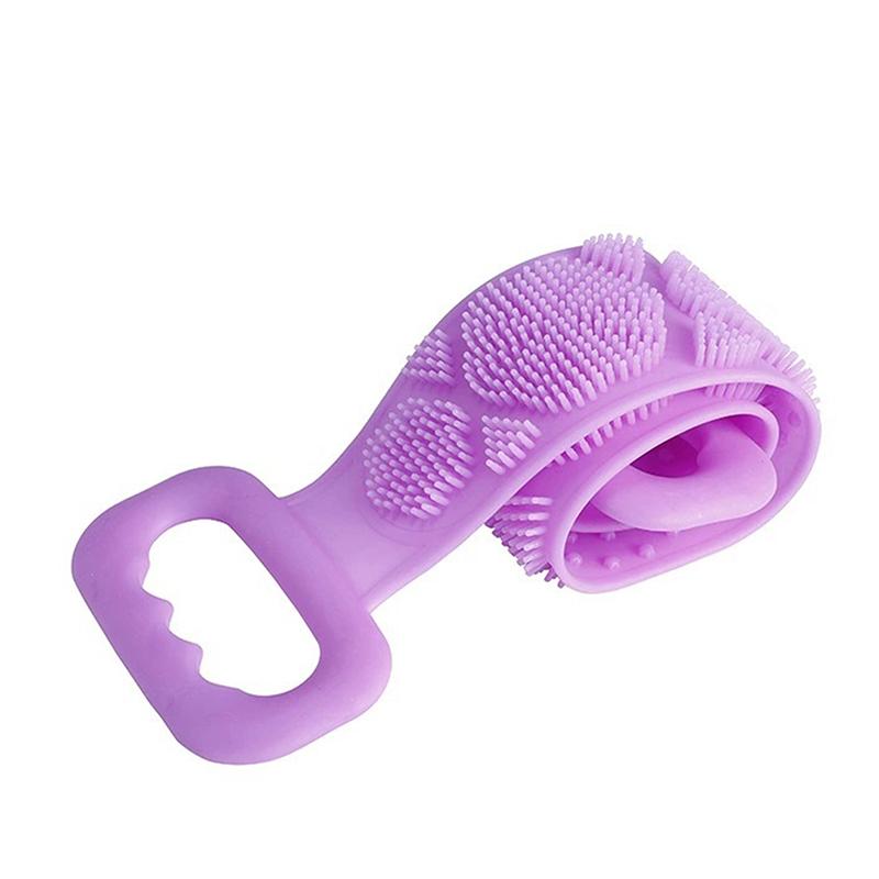 Badezimmer Dusch Rückenbürste Körper Silikon Peeling Schwamm Badeschwamm Reinigungsgerät Fleckenentfernung Badegürtel