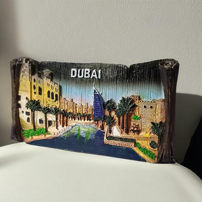 Magneți de frigider Asia Dubai, autocolante 3D pentru frigider, suveniruri turistice, rășină magnetică și obiecte de colecție creative 3D realizate manual