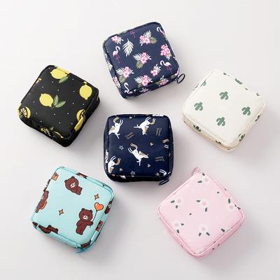 Sac de rangement pour serviettes hygiéniques, grande capacité, motif ours mignon coréen, pour filles, motif dessin animé, pour les règles physiologiques, mini sac