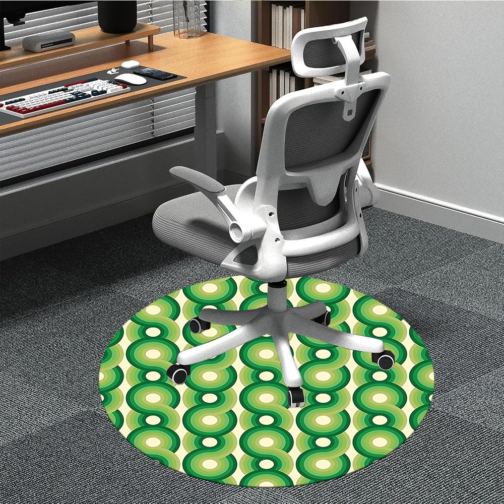 

1pc Green Circles Pattern Chair Carpet for Office - Durable, Ideal for Chair Mats, Stylish & Functional Decorative Rug yy260203049 80cm by 80cm