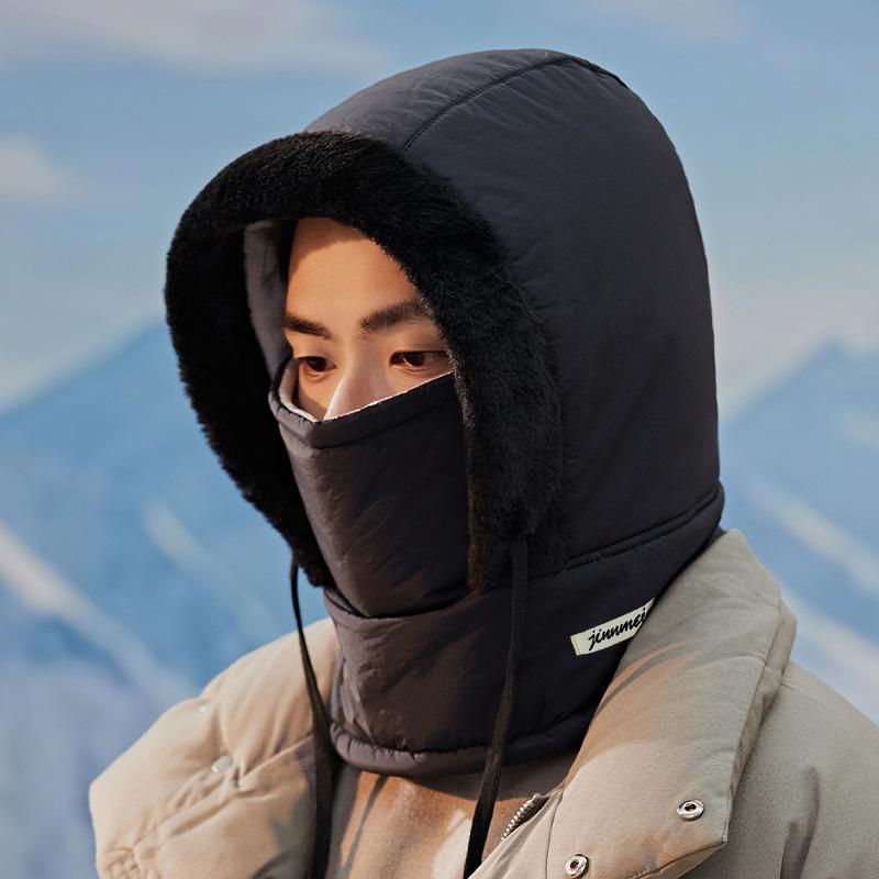 Hat, windproof in autumn and winter, cycling women's fleece thickened mask, hood to keep warm and cold, winter men