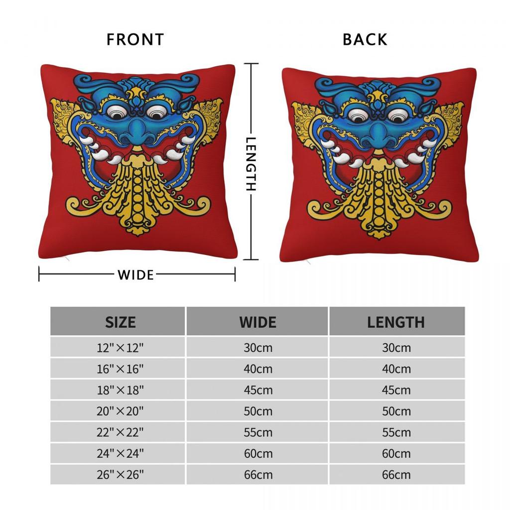 Kirtimukha Demon Indian Square Pillowcase Polyester Linen Velvet Pattern Zip Decorative Throw Pillow Case Home Cushion Cover