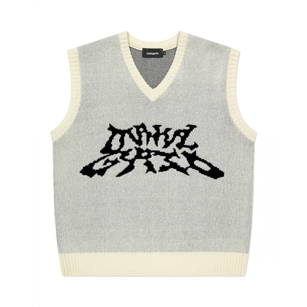 

MAHAGRID TRIBAL LOGO KNIT VEST IVORYMG2DMMK610A