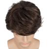 Men Synthetic Short Wave Wig Male Layered Hair With Bangs Natural Blond Brown Wig Daily Cosplay Use Heat Resistant Fiber