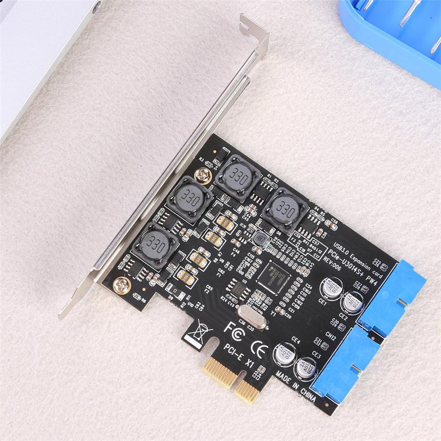 PCIE PCI Express To Dual 20 Pin USB 3.0 PCI-e X1 To 2 Ports 19pin USB 3.0 Card