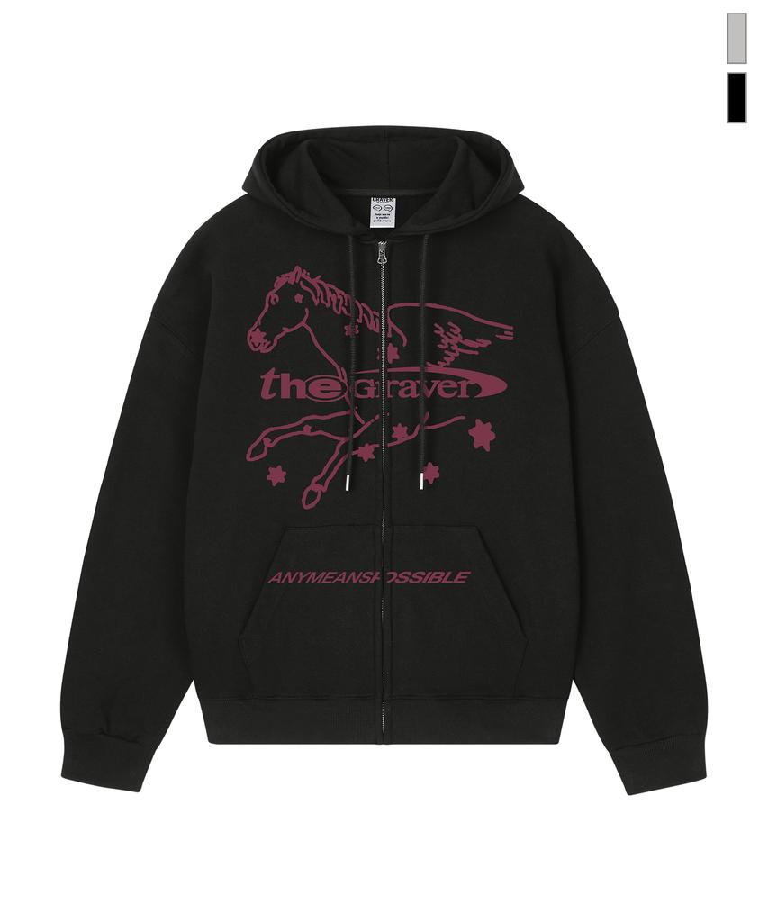 Graver [Unisex] Unicorn Zip-Up Hoodie_2Color