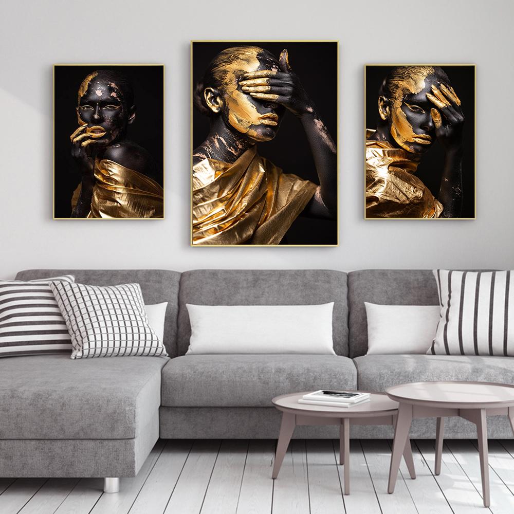 African Women Wall Art Posters and Prints Modern Canvas Painting Pictures for Living Room Home Decoration Gift