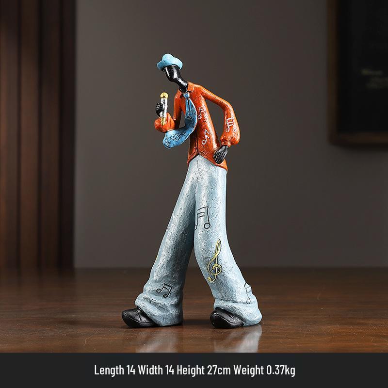 Xianci Retro Band Figure Ornament for Home and Living Room Decor, Perfect for Wine Cabinet, Bookcase, or Electronic Organ Display.