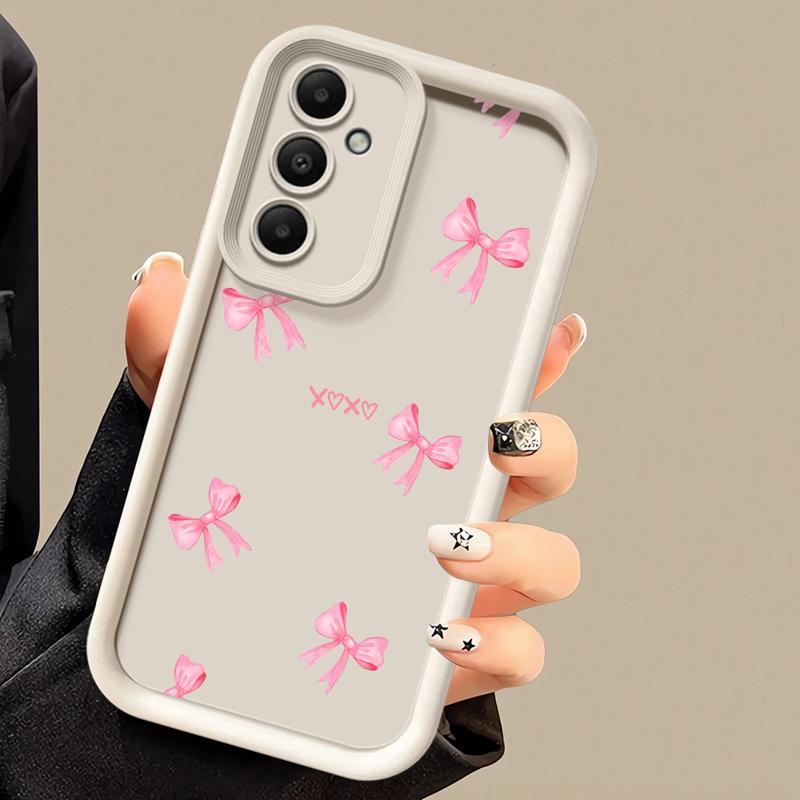 Phone case for Samsung Galaxy A55 A52 A33 cases A24 A15 A12 A23 A22 5G A54 A52s A53 A14 funda Cover Cool Luxury Red Cartoon Bow