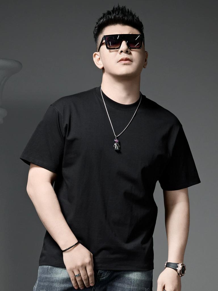 European Goods Trendy Short sleeve T-shirt Men's Loose Bottoming Shirt 2025 New Solid Clothes Summer Half Sleeve T-shirt Men