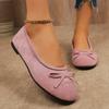 Bow ballet shoes flat single shoes women's new spring and autumn soft-soled beanie shoes gentle evening shoes