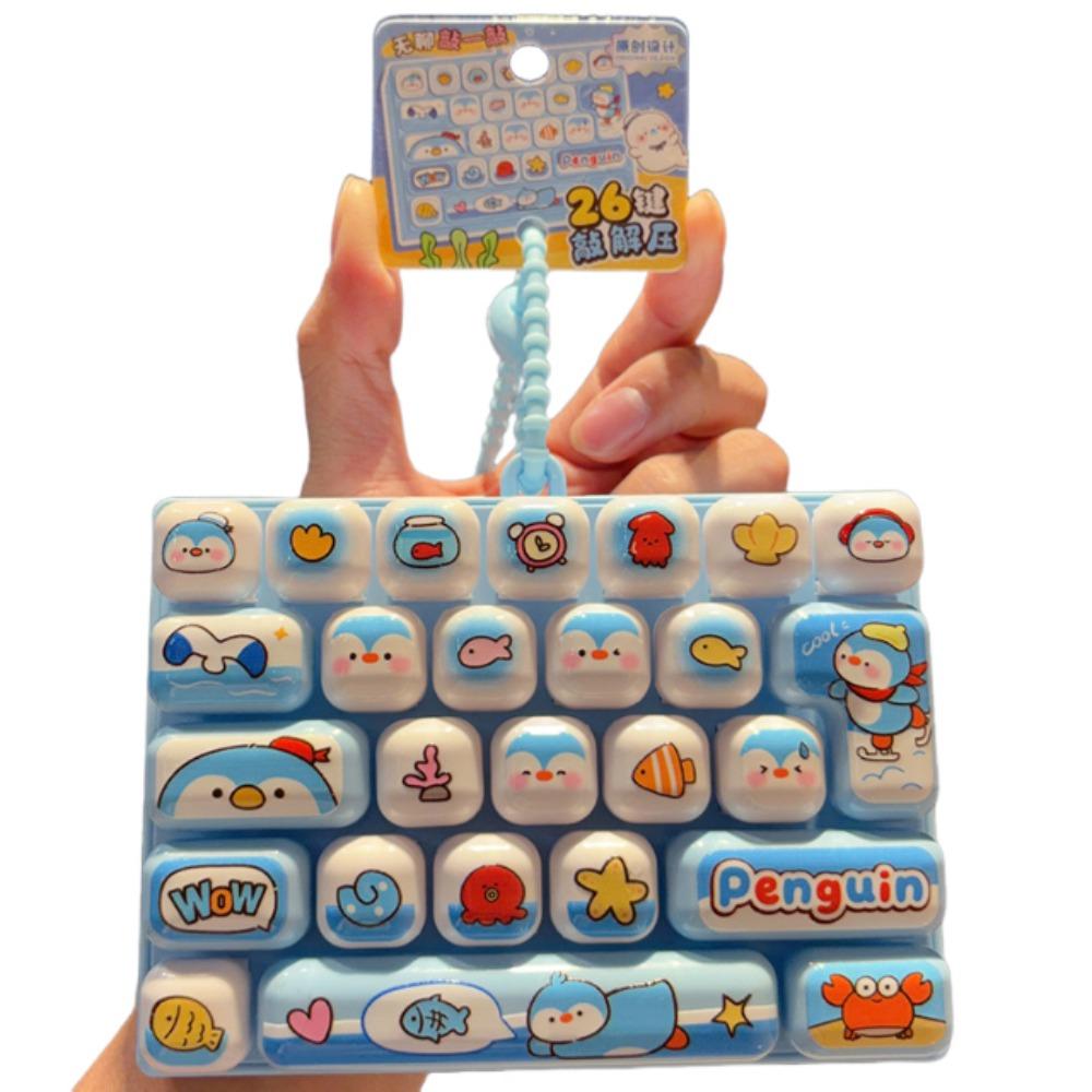 Pressable Keys Fingertip Button Keyring Animals Stress Relief Fidget Toy Student Gift