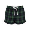SF Womens/Ladies Tartan Frill Lounge Shorts