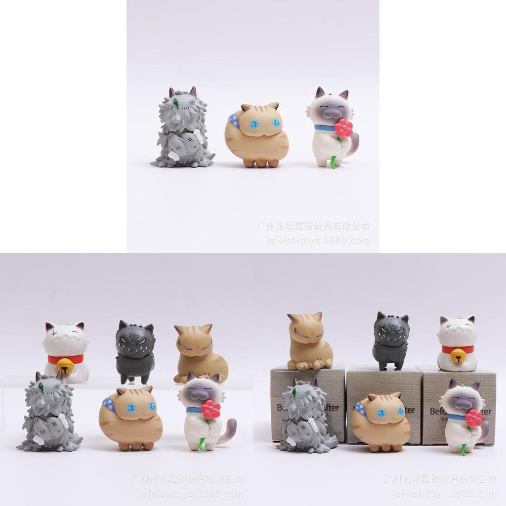 Adorable Stray Cat Blind Box Siamese Cat White Cat Plastic Toy Collectible