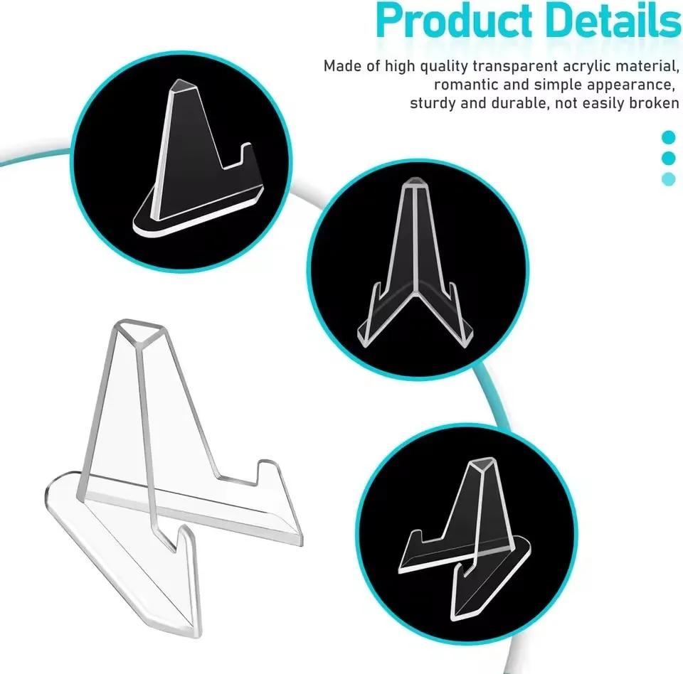 30 SZT Trójkątny Stojak Ekspozycyjny na Karty Mini Akrylowy Stojak na Zdjęcia Idoli Uchwyt na Monety Karty Sportowe Kolekcjonerskie Stojaki Ekspozycyjne