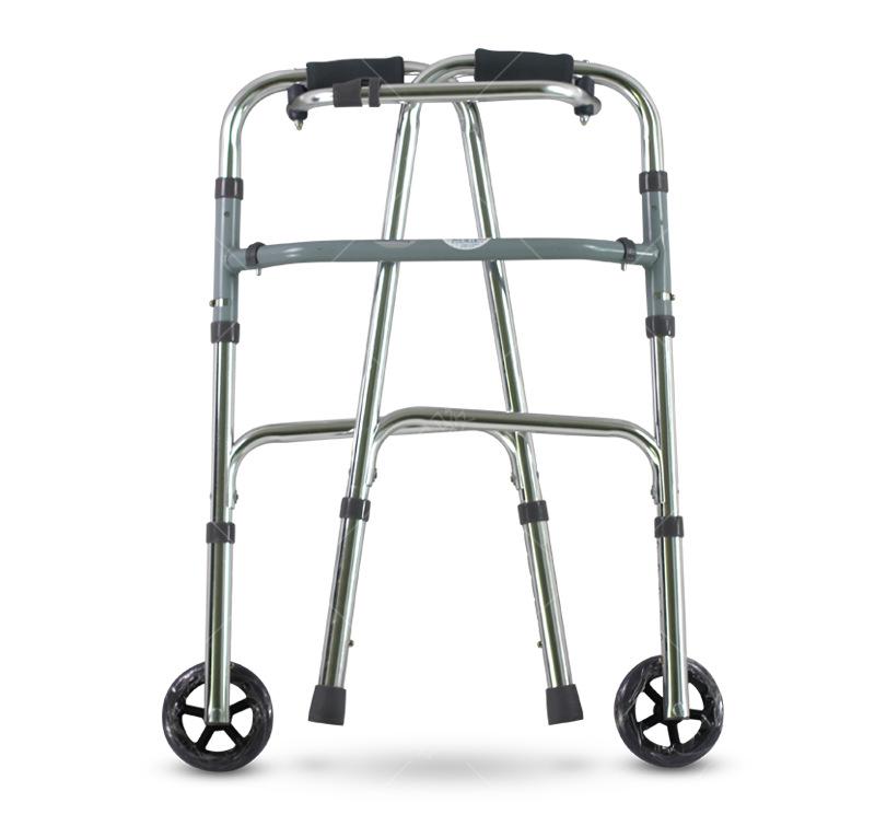 Elderly Foldable Aluminum Walker with Wheels for Rehabilitation