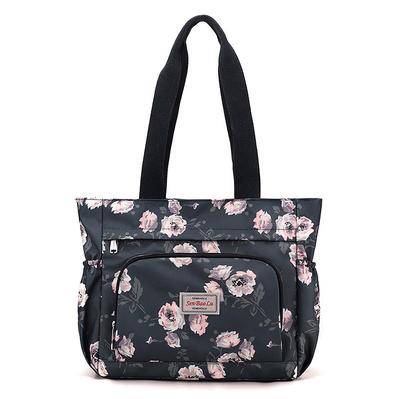 Neue lässige Damen-Umhängetasche mit großem Fassungsvermögen, Reise-Spritzschutz, leichte bedruckte Mutter-Handtasche, Tragetasche, Damentasche