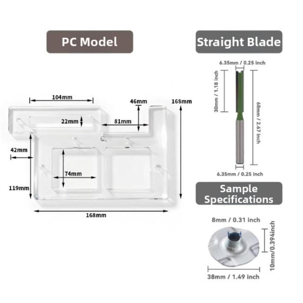 For 86 Switches Grooving Template Slotting Jig Orange Precision Grooving Stable Positioning Handle Locking Hole