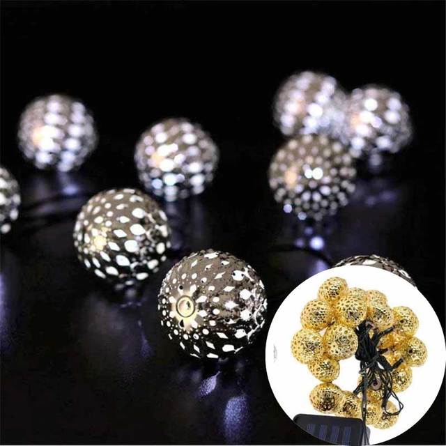 Solar String Lights 20/30 LED Globe Hanging Lights Multicolor Moroccan Lamp Outdoor Indoor Decoration for Patio Garden Party