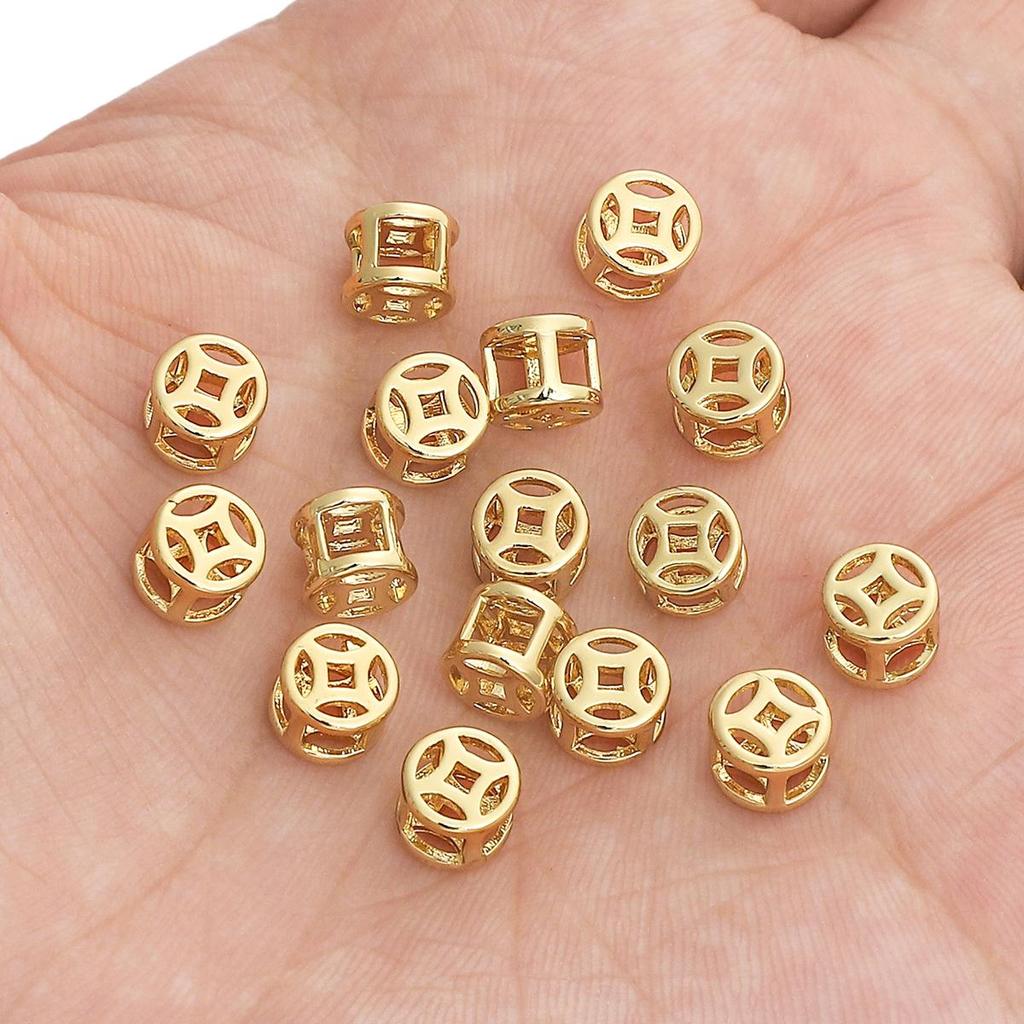 1pc Copper Lucky Cion Beads Charm for Bracelet Necklace DIY Jewelry Making Findings
