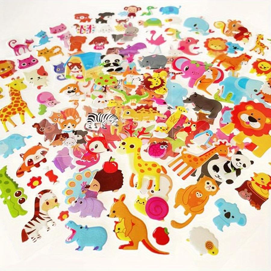 12 Sheets Wild Animal 3D Bubble Stickers Vibrant Cartoon Deer Lion Gorilla Tiger Monkey Decals for Laptop Water Bottle JXB