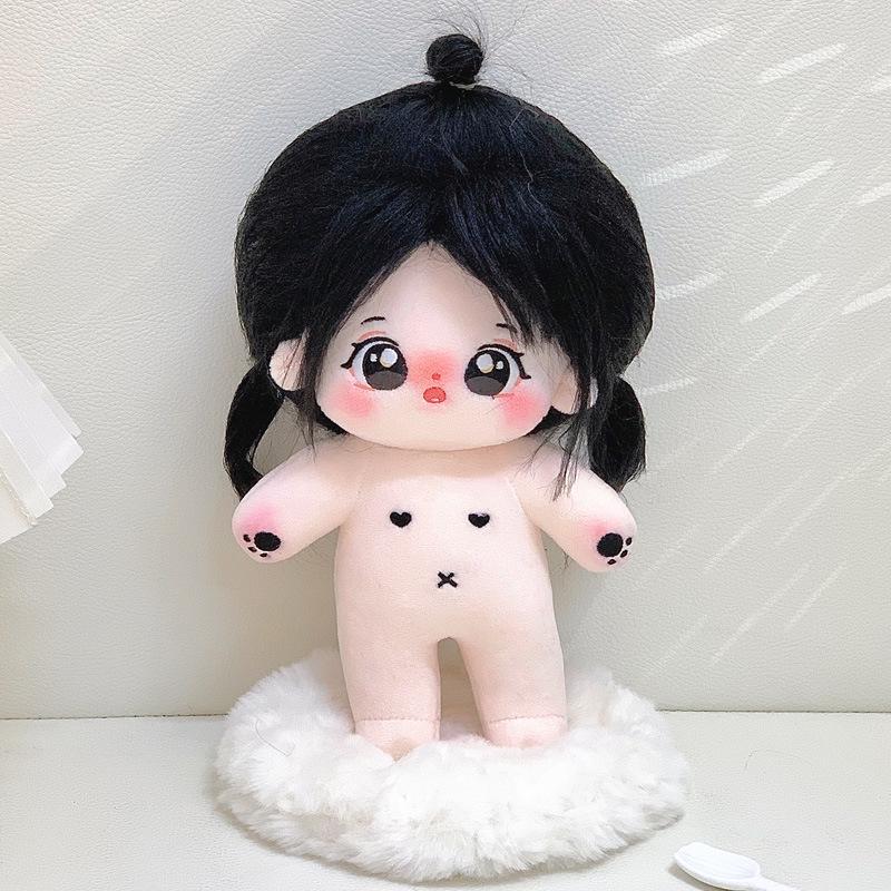 Plüschpuppe mit krausem Haar, mit wechselbarer Kleidung und Zubehör