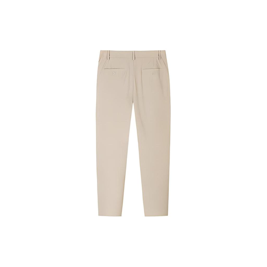 Anta Training Series Solid Color Mid-Rise Woven Straight Leg Casual Pants Men Bottoms Khaki 152427507-5