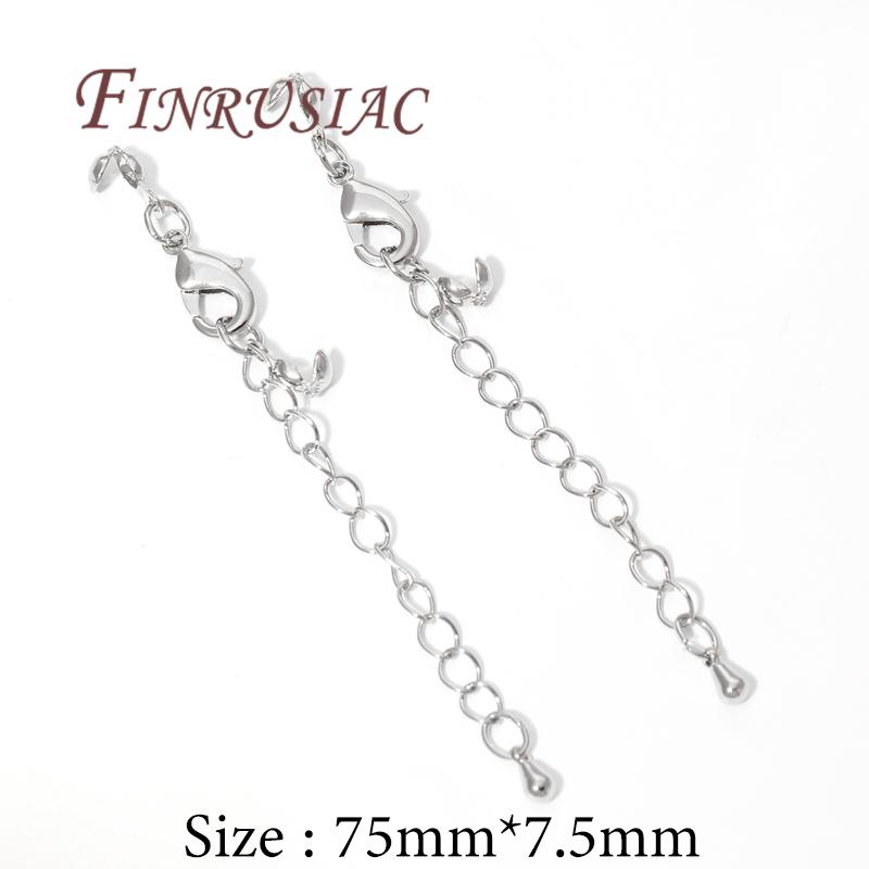 

DIY Bracelets Necklace Accessories 18K Gold Plated Lobster Clasps With Crimp Beads Findings Extension Chain Connectors 2 pieces