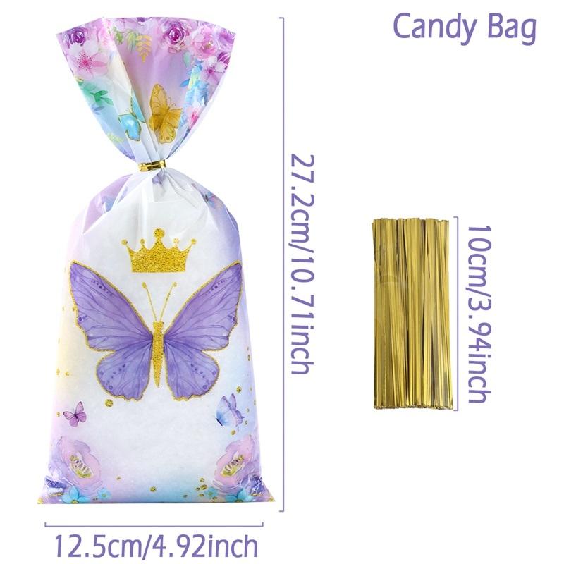 

Сумки для подарков на вечеринку с бабочками Сумка для упаковки печенья Декор для вечеринки по случаю дня рождения для детей Детская сумка-бабочка для девочек Принадлежности 25PCS