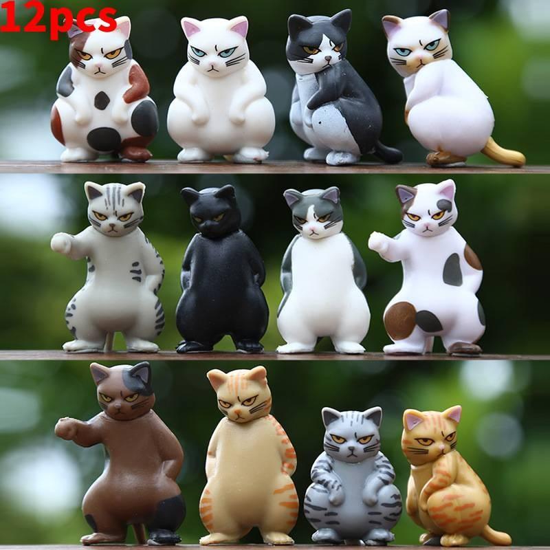 Action Cat Social Figure Cartoon Model Toy Decoration Doll Kid Ornament Gifts