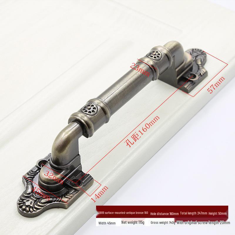 Antique Bronze Surface Mount Sliding Barn Door Handle for Wooden and Double Doors.