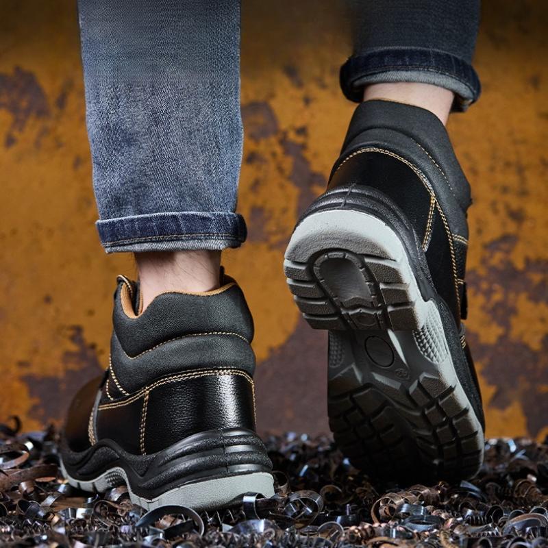 2025 New Men's Steel Toe Work Shoes Anti Crush Piercing Construction Safety Shoes with Tongue Waterproof Wear Resistant Shoes