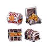 4pcs Treasure Chest Box Fish Tank Aquarium Decoration Cartoon Treasure Box Mini Resin Underwater Ornaments Aquarium Ornaments