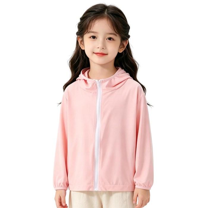 [Kayiyas] Rash Guard Kids UV Cut UPF50+ Long Sleeve Hoodie (140 Pink)