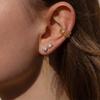 Luxury Gold Color Chain Tassel Drop Earring for Women Chic Stainless Steel Sparkling Zircon Stud Earrings Elegant Jewelry Gift