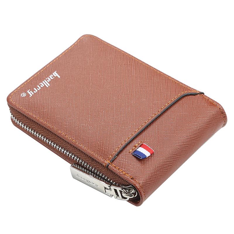 AVLUZ Men's Leather Wallet, Multifunctional Long Clutch Bag Wealth Bag, Large Capacity Credit Card Holder,Snap Coin Pocket/Banknote Clip (Color : A