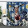 Waterproof Shower Curtain Digital 3D Printing Fun Animal Cat Shower Curtain Partition Curtain Shower Cloth