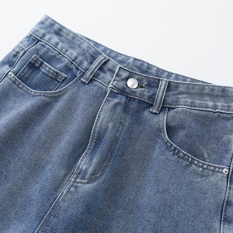GENIOLAMODE Men's Retro Loose Straight-Leg Jeans