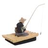 Realistic Fisherman Figurine Auto-Floating Fish Tank Decorations Creative Fishing Ornament  Office