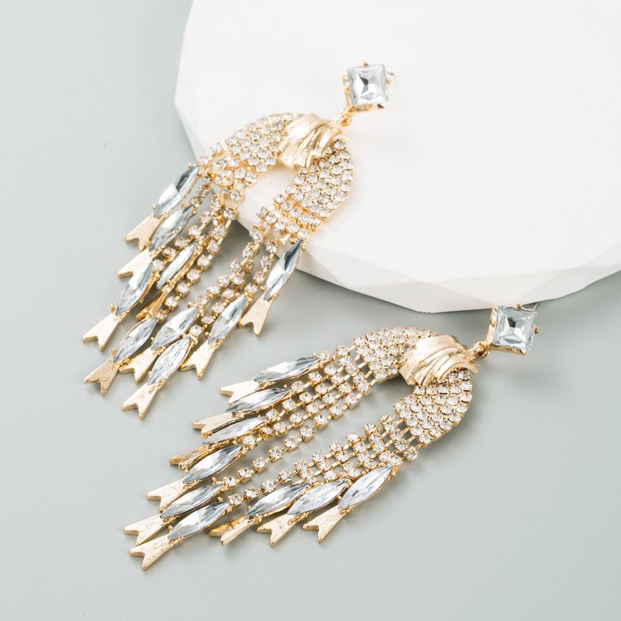 Women's Alloy Crystal Drop Earrings Simple High Quality Tassels Light Luxury Earrings